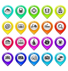 Map marker with icons-set four vector image