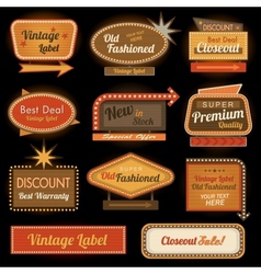 Vintage retro label signs vector image