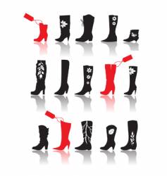 Shoes silhouette collection vector image