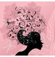 Girl with decorated hair vector image
