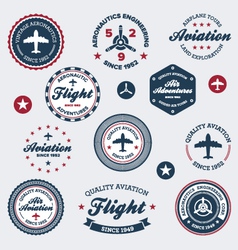 Vintage aeronautics labels vector image