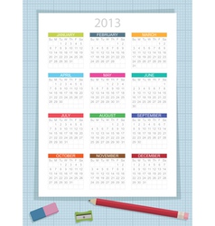 Calender for 2013 vector image
