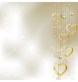 Light golden hearts vector image