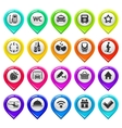 Map marker with icons-set three vector image