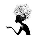 Girl with decorated hair vector image