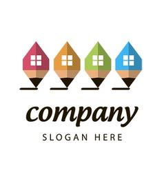 Stylized logo construction company vector image