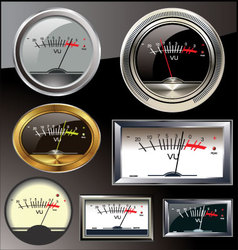 VU meter set vector image