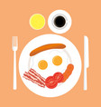 American breakfast top view isolated American breakfast top view isolated vector image