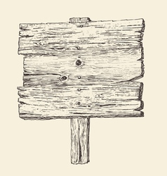 Wood signboard wooden sign vintage vector image