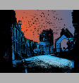 War ruins in vector vector image