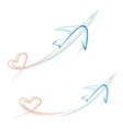 Airplane with heart vector image