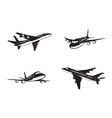 Passenger airplanes in perspective vector image