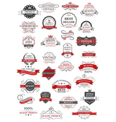 Retro set of bestseller guarantee and quality Retro set of bestseller guarantee and quality vector image