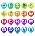 Map marker with icons-set two vector image