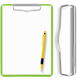 Clipboard paper sheet and pen vector image