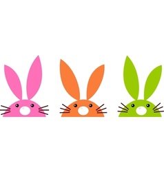 Cute simple easter bunnies set isolated on white vector image