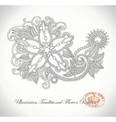 Line art ornate flower design vector image