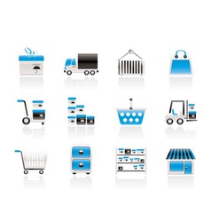 Transportation and shipping icons vector image