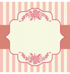 Vintage roses pink frame vector image