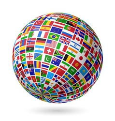 Flags globe vector image