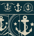 Anchors vintage set vector image