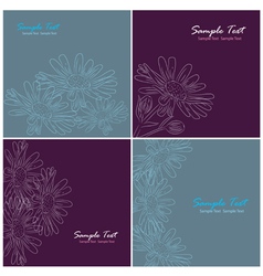 Set of floral card vector image