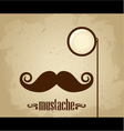 Hipster mustache and monocle vector image