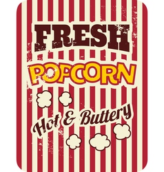 Retro style popcorn packaging design vector image