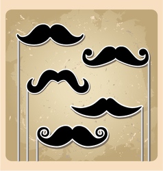 Set of hipster party mustache vector image
