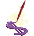 Pen-write-money vector image