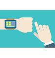 Hands with intellect watch vector image