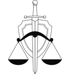 Low shield sword and scales vector image