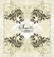 Invitation vintage card with floral ornament vector image