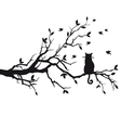 Cat sitting on tree branch vector image