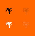 Palm black and white set icon Palm black and white set icon vector image