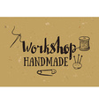 Hand drawn typography poster with dressmaking vector image
