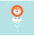 Sun and Cloud in the sky Cute kawaii animalistic vector image