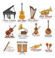 Musical instrument symbol set for music design vector image