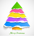 Torn paper colorful christmas tree vector image