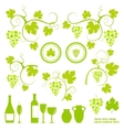 Grape vines design elements set vector image
