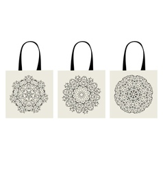 Shopping bag arabesque ornaments vector image