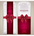 Greeting cards with red bows and copy space vector image