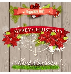 Set of Ribbons Labels Tags Merry Christmas and vector image