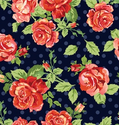 Classical roses navy background vector image