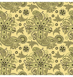 Seamless flower paisley design vector image