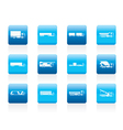 Different types of trucks and lorries icons vector image