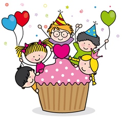 Celebrating birthday party vector image