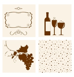 Winery design objects set vector image