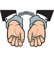 Hands in hand cuffs Hands in hand cuffs vector image