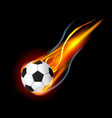 Soccer ball on fire vector image